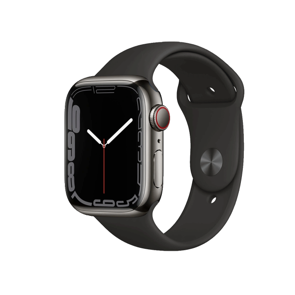 Refurbished Apple Watch Serie 7 | 41mm | Stainless Steel Graphite | Bracelet Sport Noir | GPS | WiFi + 4G