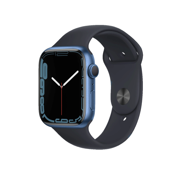 Refurbished Apple Watch Serie 7 | 45mm | Aluminium Bleu | Bracelet Sport Minuit Bleu | GPS | WiFi