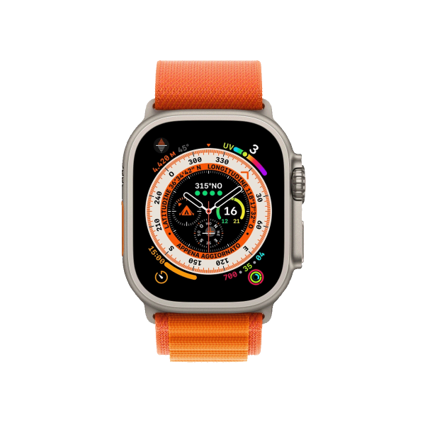 Refurbished Apple Watch Ultra | 49mm | Titane | Bracelet Alpine Orange | GPS | WiFi + 4GRefurbished Apple Watch Ultra | 49mm | Titane | Bracelet Alpine Orange | GPS | WiFi + 4G